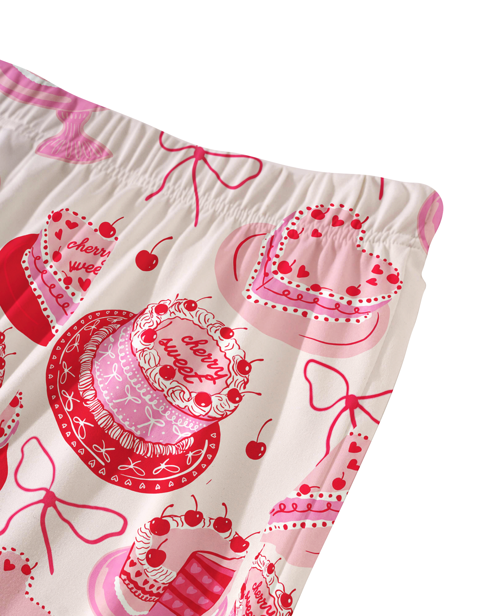 TheRetroTee Cherry Cake Dainty Vintage Pajama Set