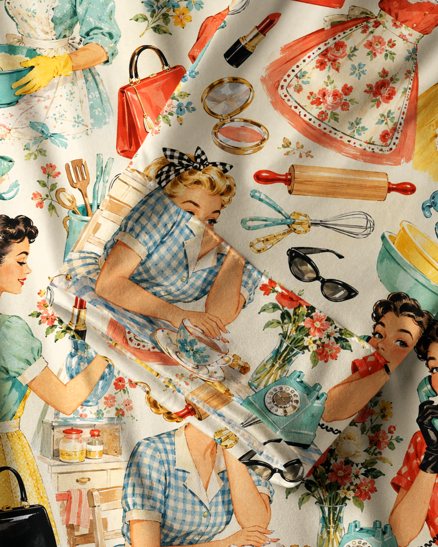 TheRetroTee  Housewife Pinup Vintage Pajama Set