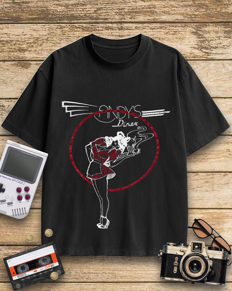 TheRetroTee Andy's Diner 1980s Cotton T-Shirt