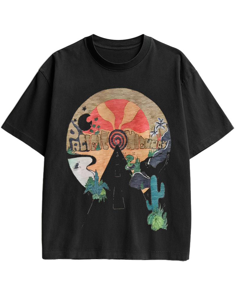 TheRetroTee Open Road Pacific Highway Cotton T-Shirt