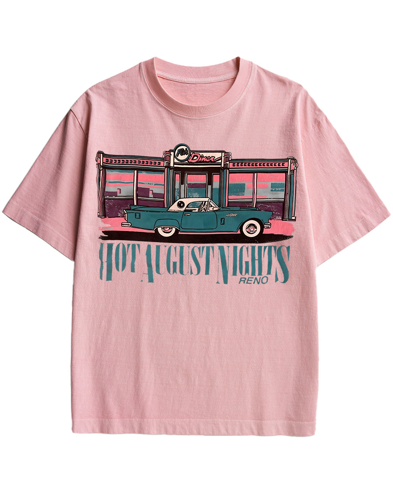 TheRetroTee Hot August Nights Reno Diner Vintage Cotton T-Shirt
