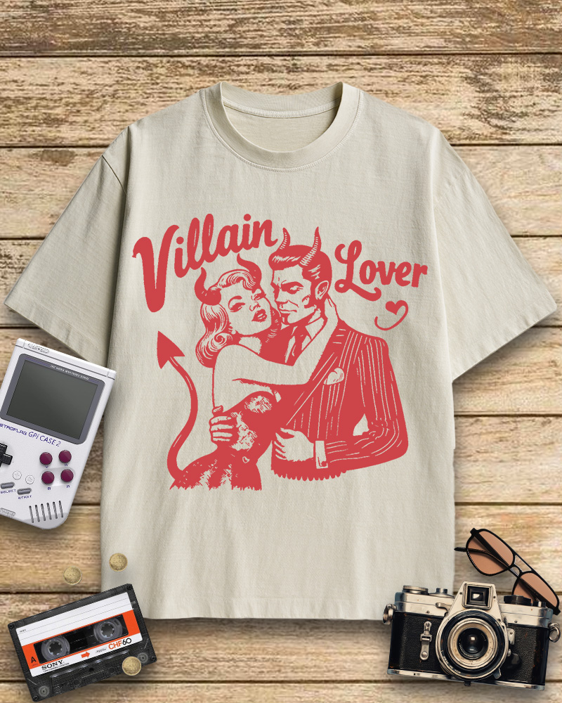 TheRetroTee Villain Lover Gothic 1960s Cotton T-Shirt