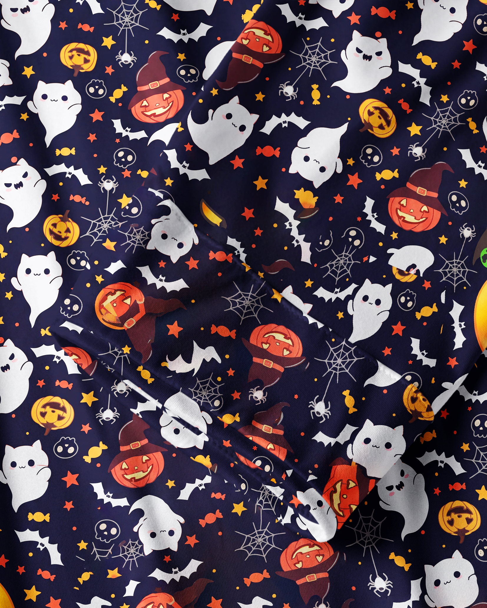 TheRetroTee Cute Ghost Bat Pumpkin Vintage Pajama Set