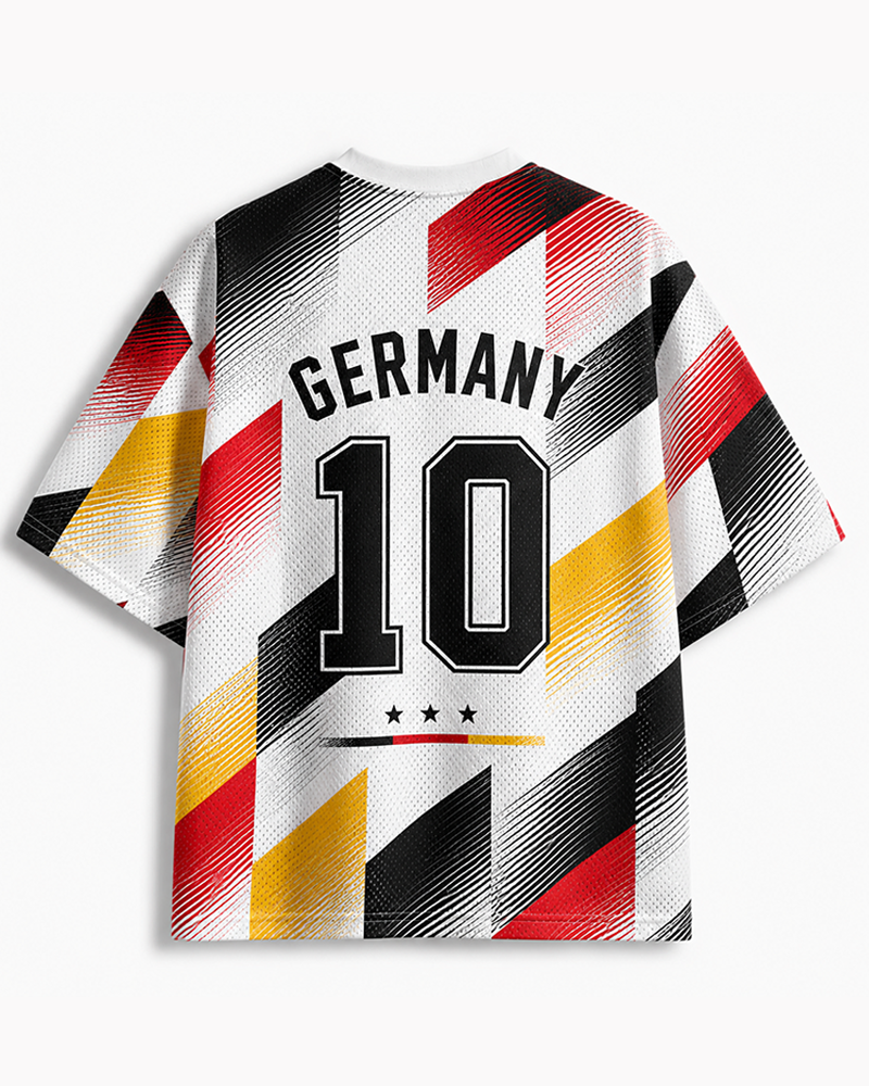 TheRetroTee Vintage Fussball Culture Geometric Soccer Mesh Jersey