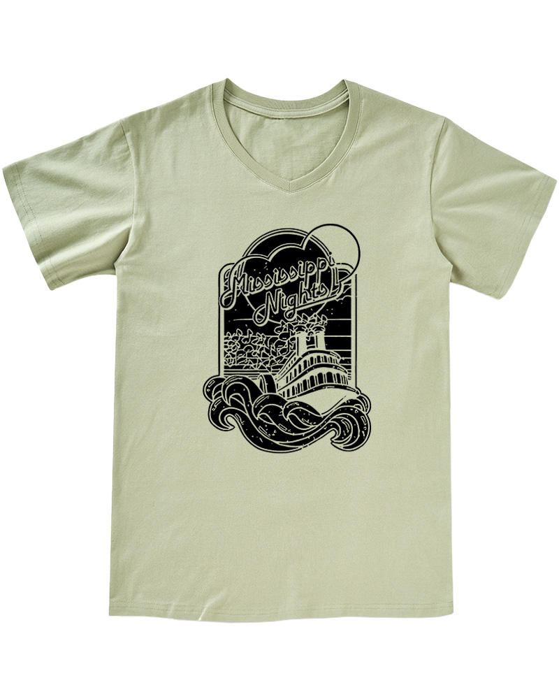 TheRetroTee Mississippi Nights St. Louis 1970s V-neck T-Shirt