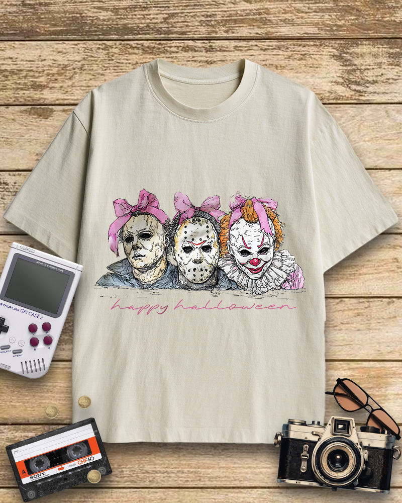 TheRetroTee Happy Halloween 1980s Cotton T-Shirt