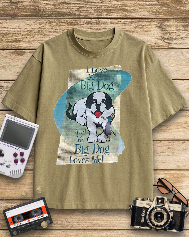 TheRetroTee Vintage Big Dogs Cotton T-Shirt