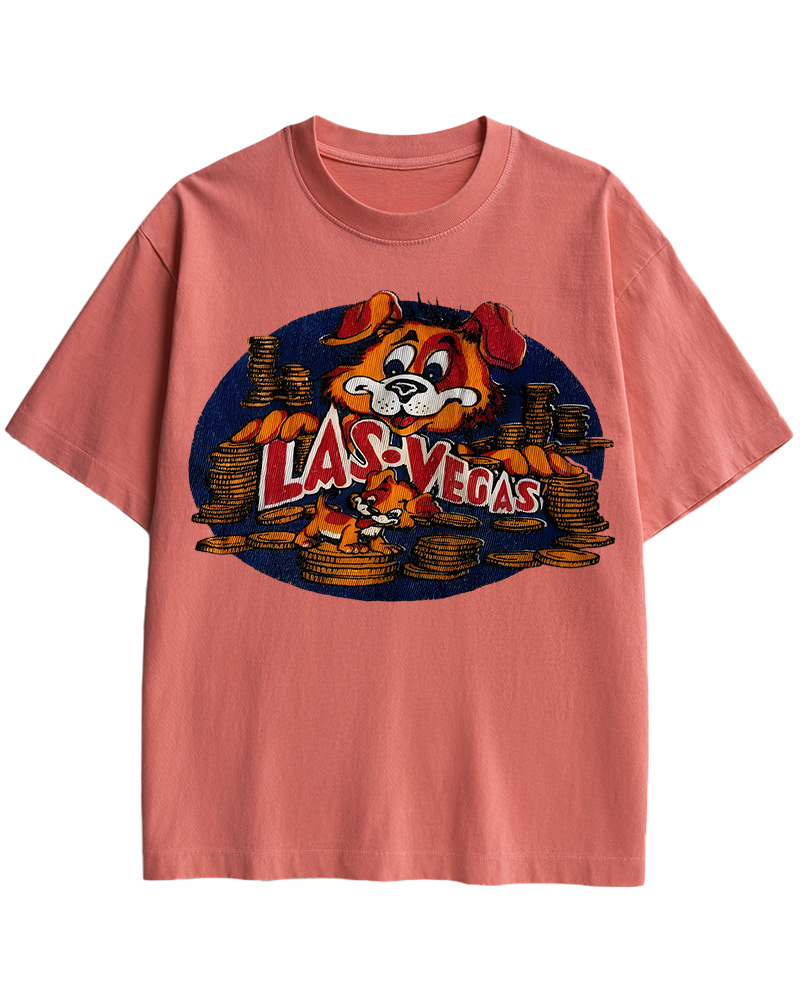 TheRetroTee Vintage 60s Las Vegas Dog Cotton T-Shirt