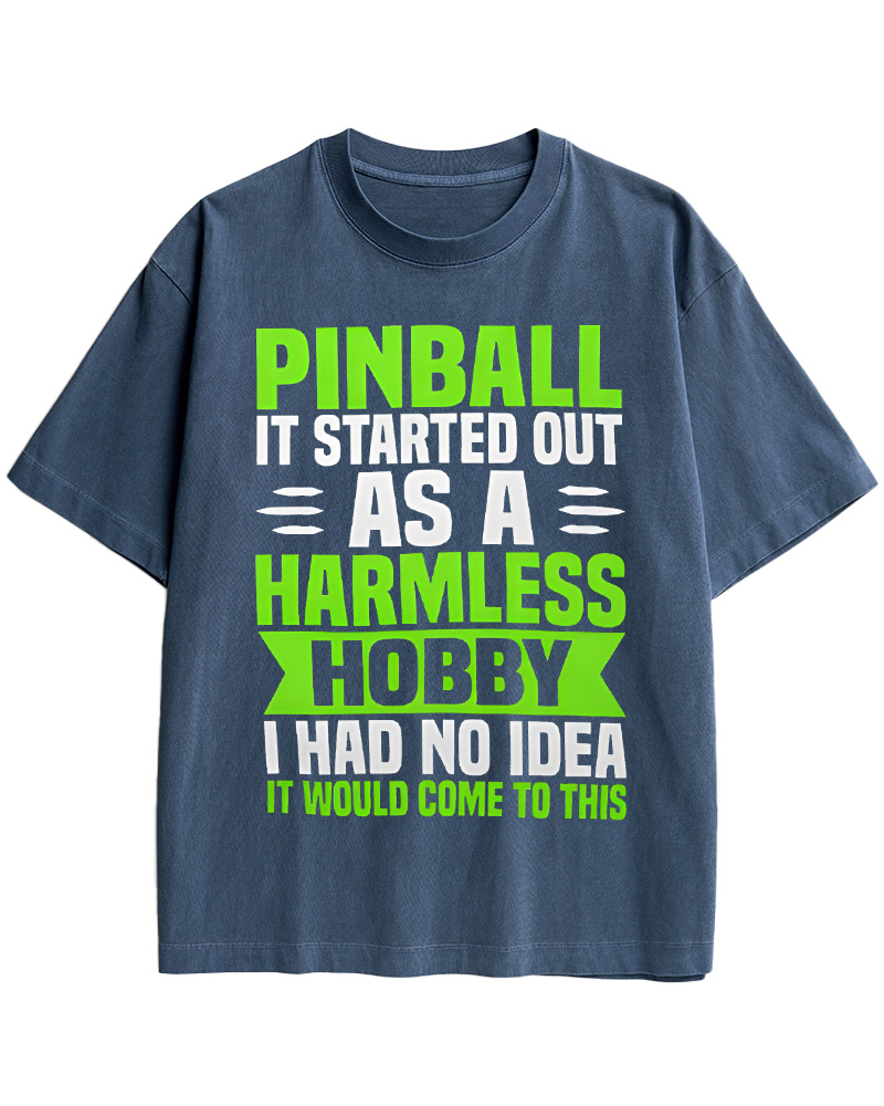 TheRetroTee Pinball Arcade Enthusiast Pinball 1980s Cotton T-Shirt