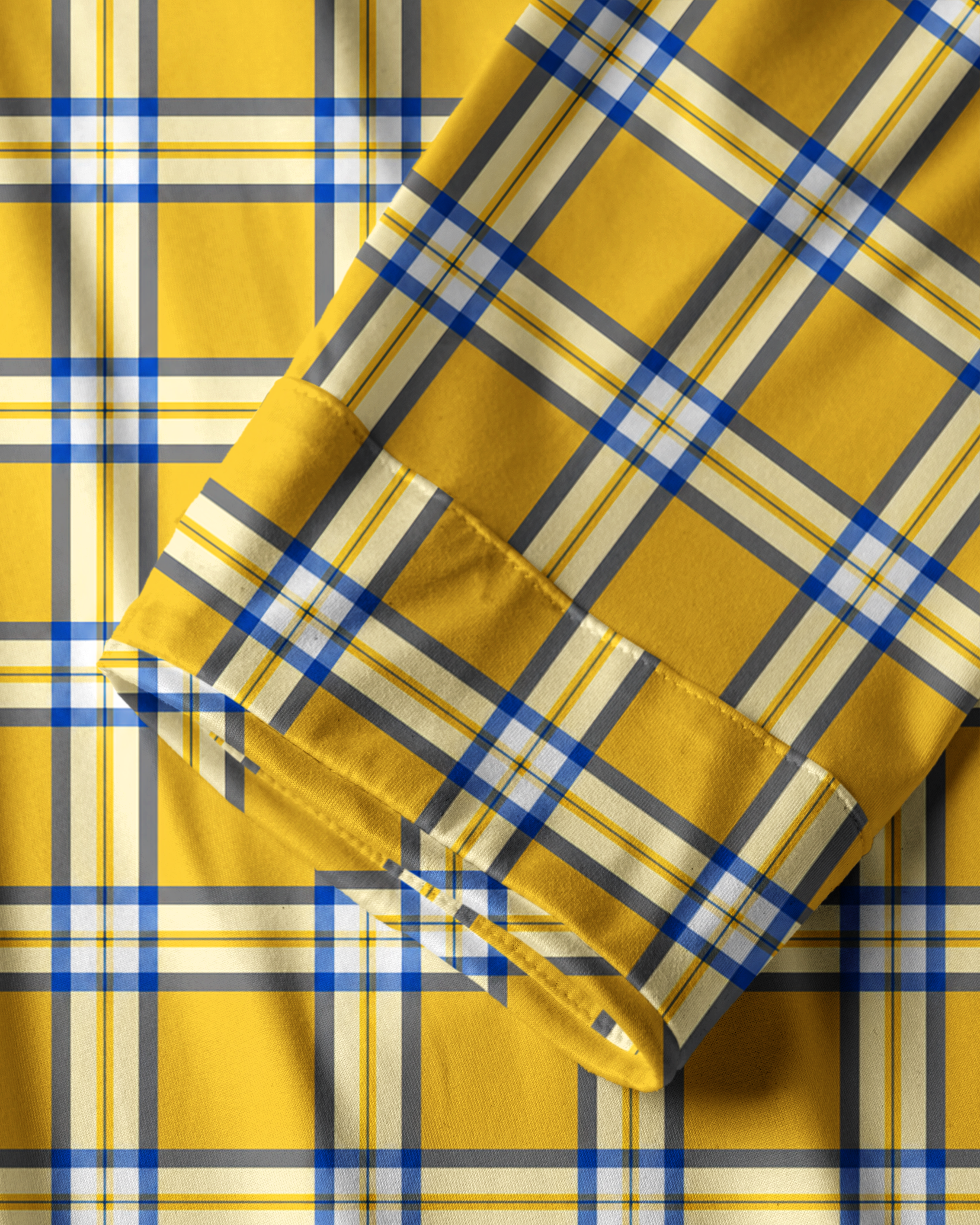 TheRetroTee Golden Yellow Tartan Vintage Pajama Set