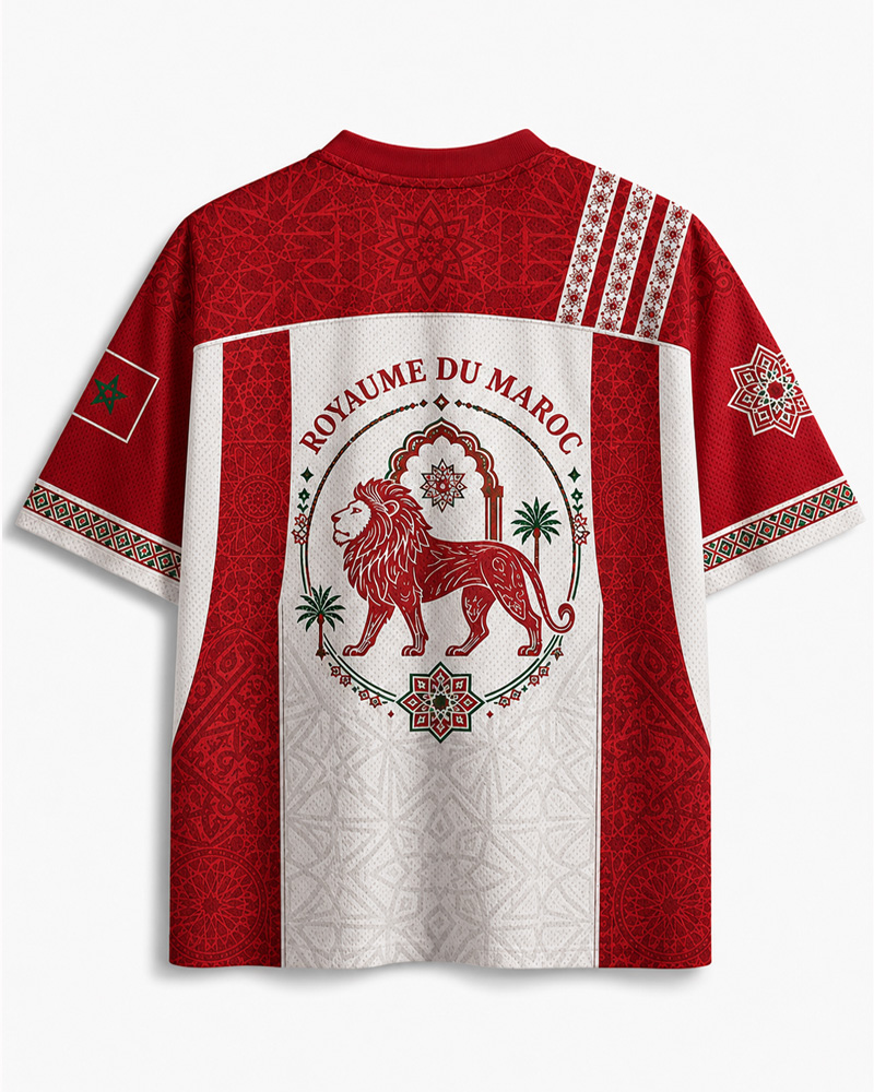 TheRetroTee Morocco Football Custom Name Mesh Jersey