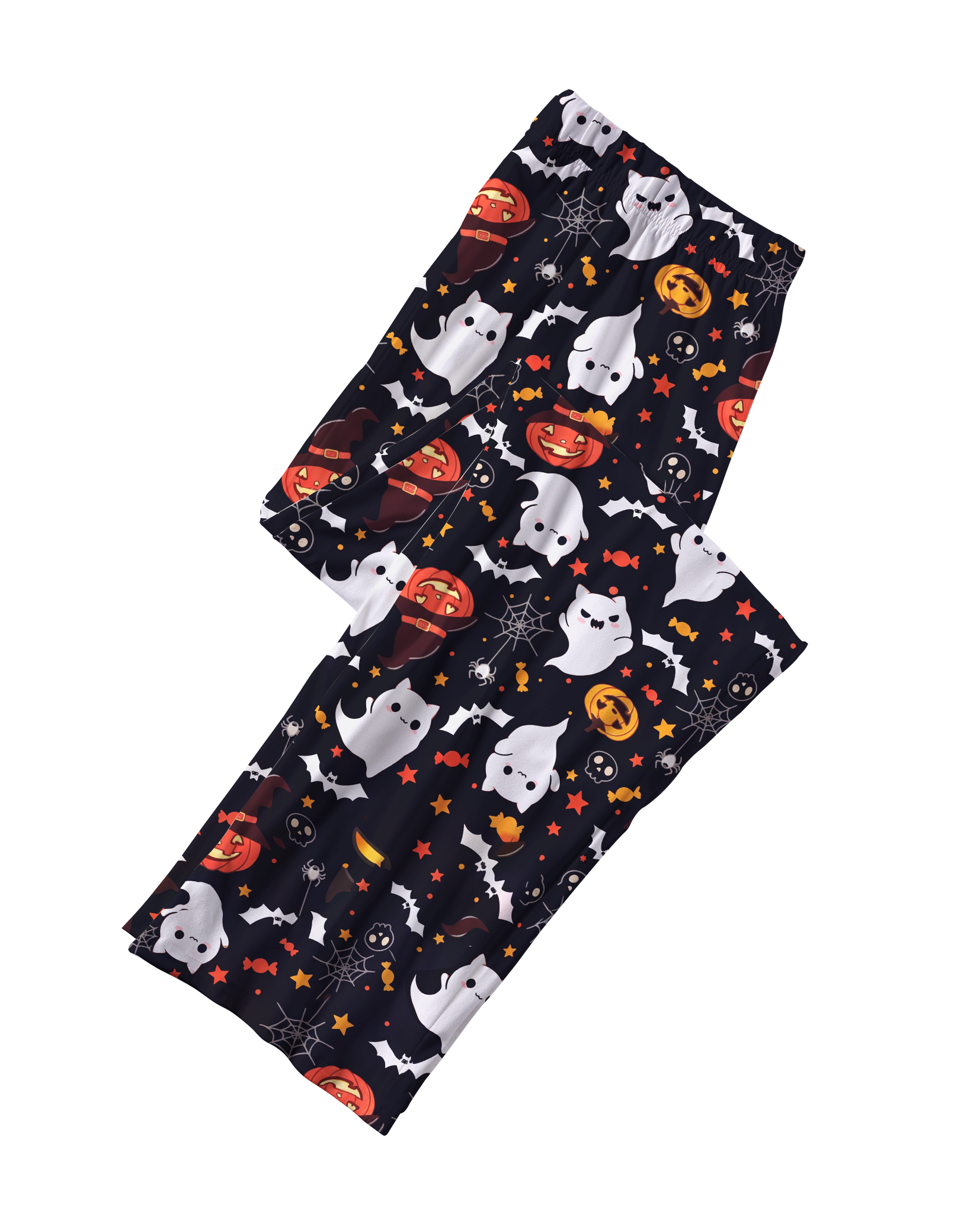 TheRetroTee Cute Ghost Bat Pumpkin Vintage Pajama Set