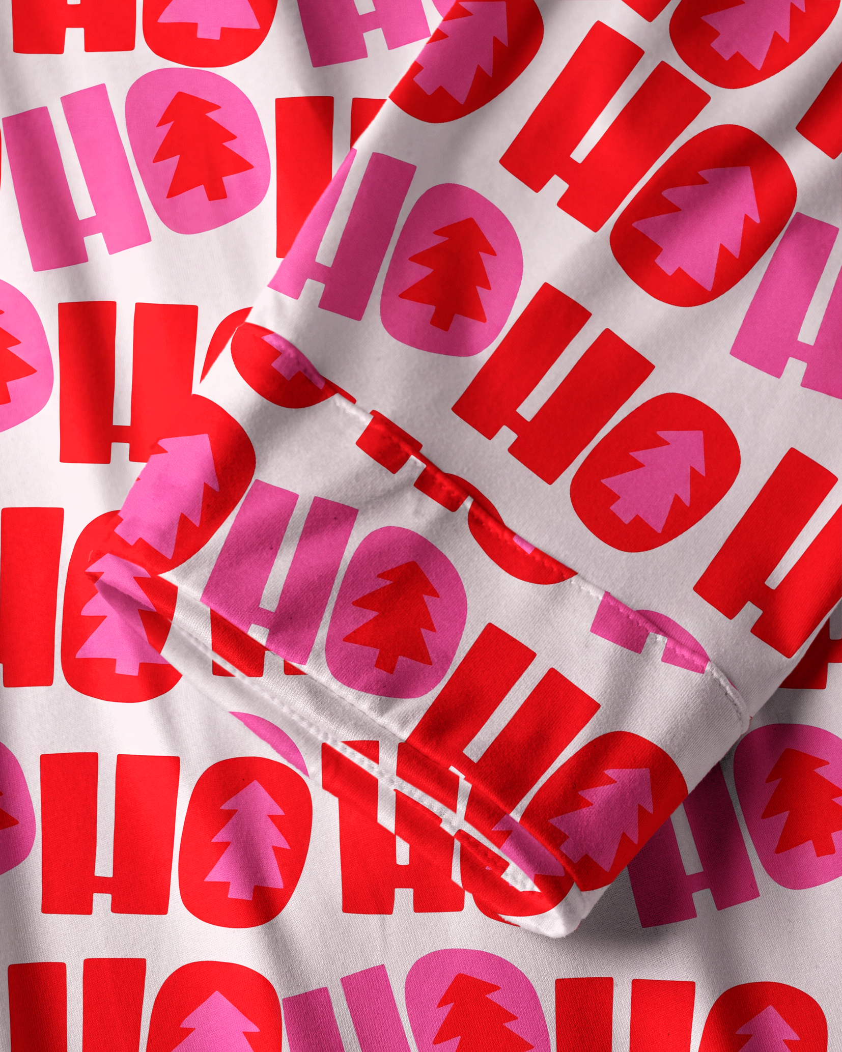 TheRetroTee Pink HoHoHoliday Vintage Pajama Set