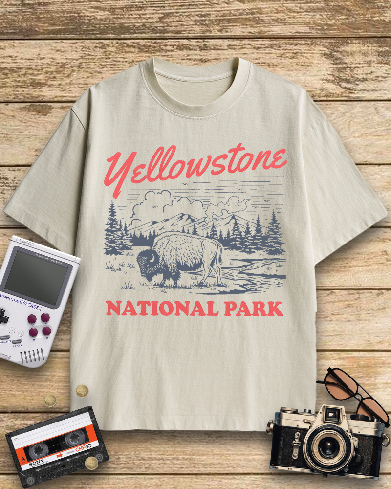 TheRetroTee Yellowstone National Park 1870s Cotton T-Shirt