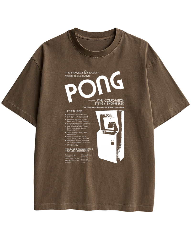 TheRetroTee Pong Arcade Cabinet 1970s Cotton T-Shirt