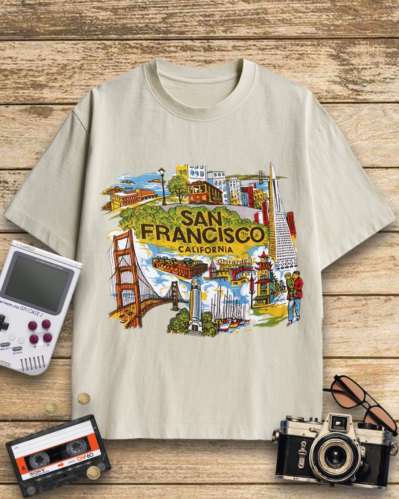 TheRetroTee San Francisco Tourist 1950s Cotton T-Shirt