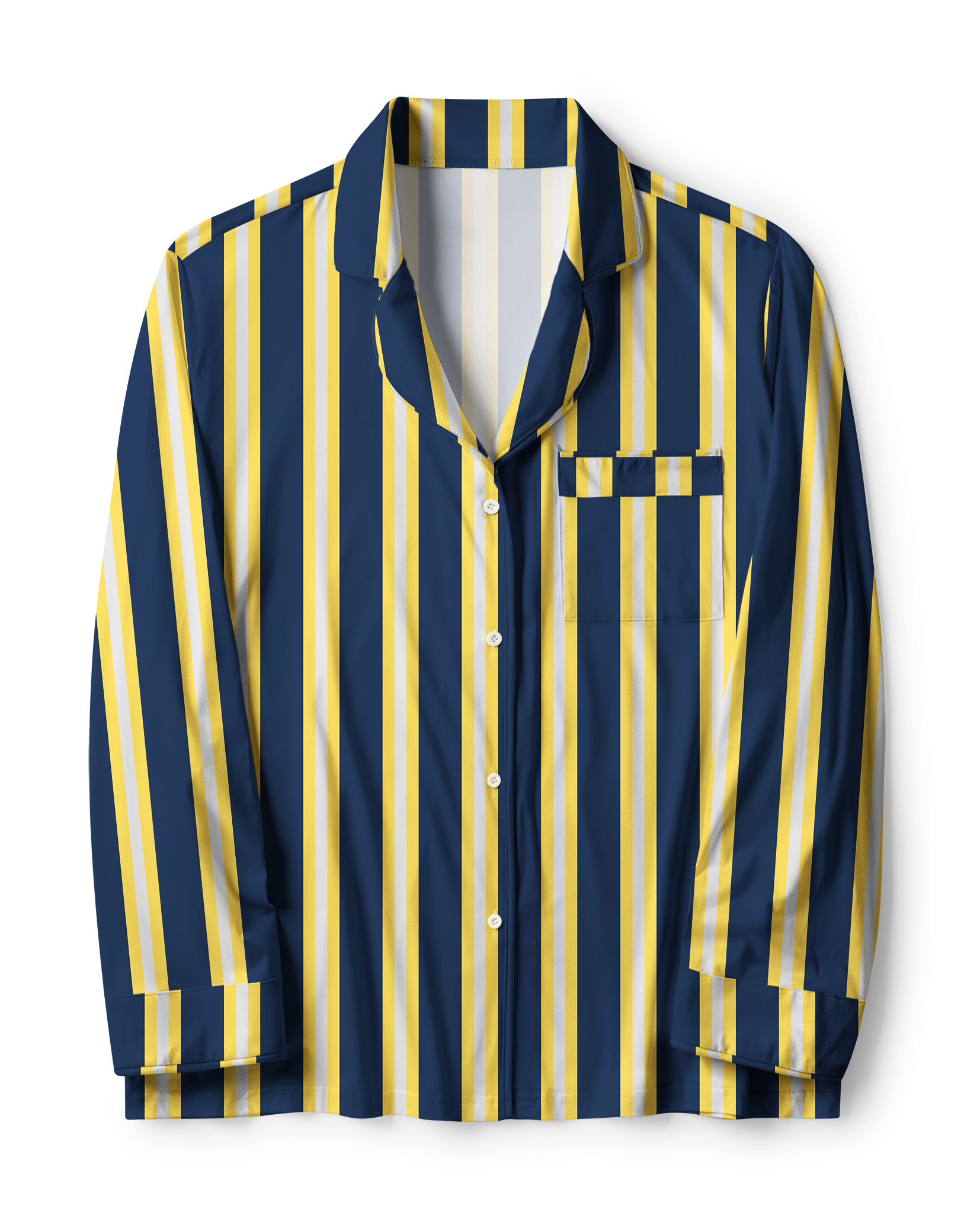 TheRetroTee Navy Golden Cream Stripe Vintage Pajama Set