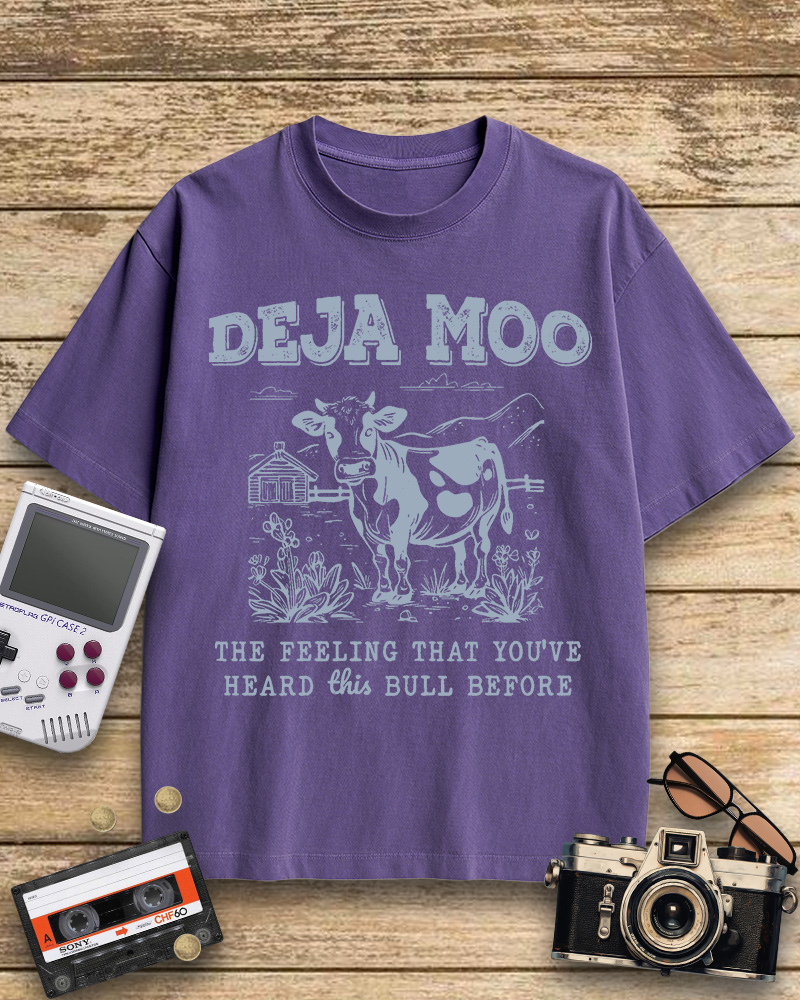 TheRetroTee Deja Moo 2000s Cotton T-Shirt