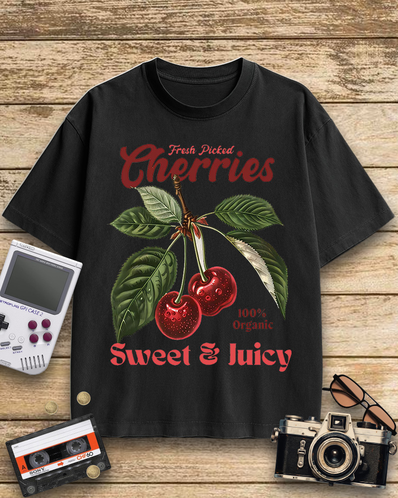 TheRetroTee Vintage Cherry 1950s Cotton T-Shirt