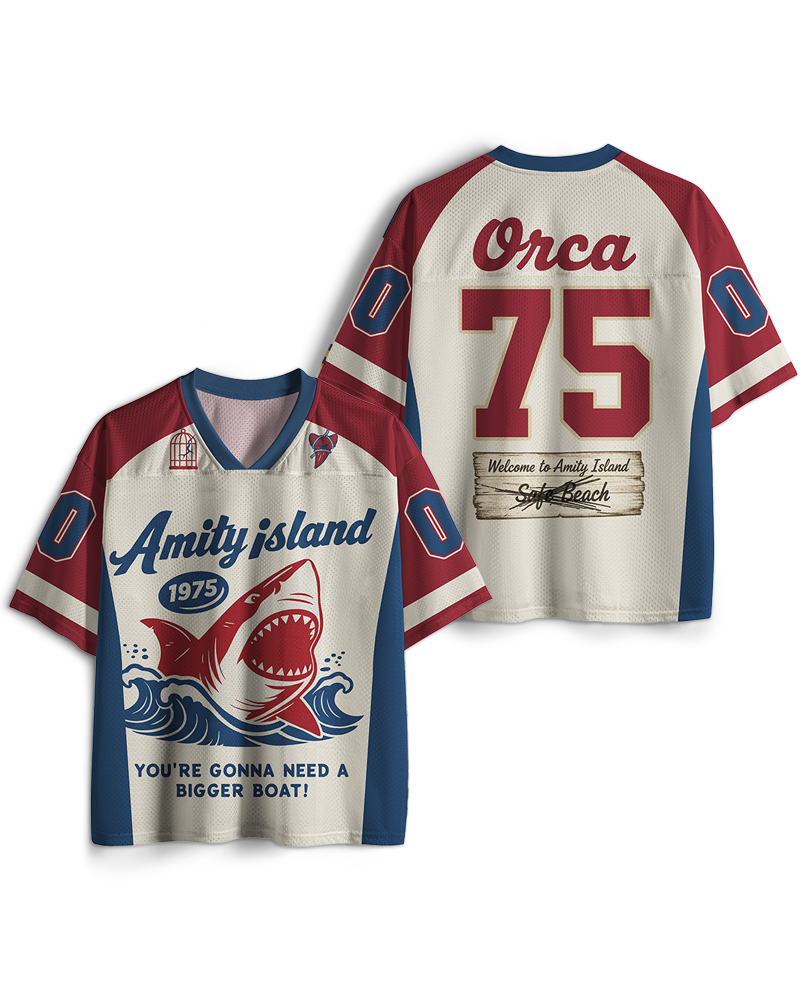 TheRetroTee Seaside Harbor 1970s Mesh Jersey