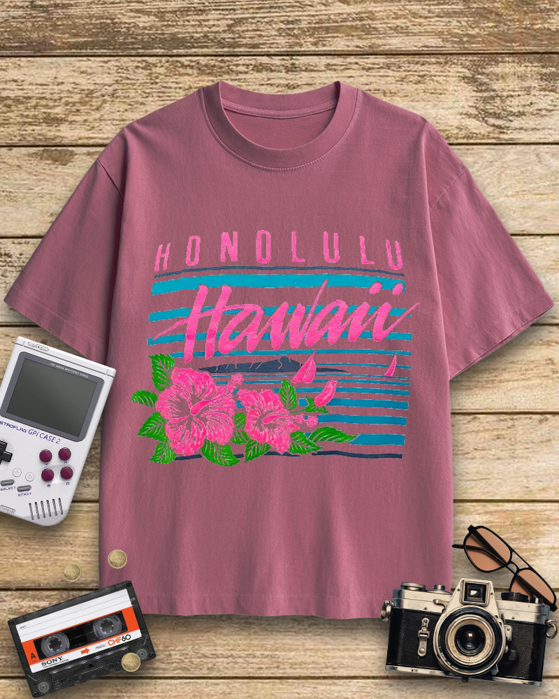 TheRetroTee 80s Honolulu Cotton T-Shirt