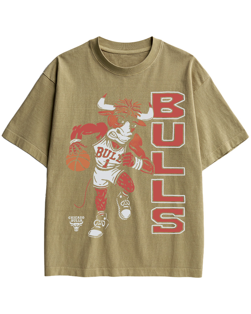 TheRetroTee Chicago Basketball Bull 1990s Cotton T-Shirt