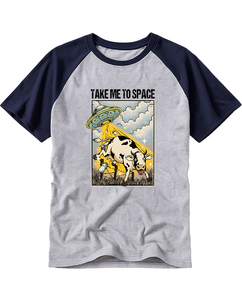 TheRetroTee Take Me To Space Raglan Baseball T-Shirt