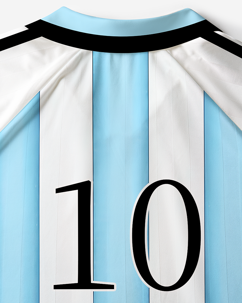 TheRetroTee Light Blue Argentina #10 Polo Mesh Jersey