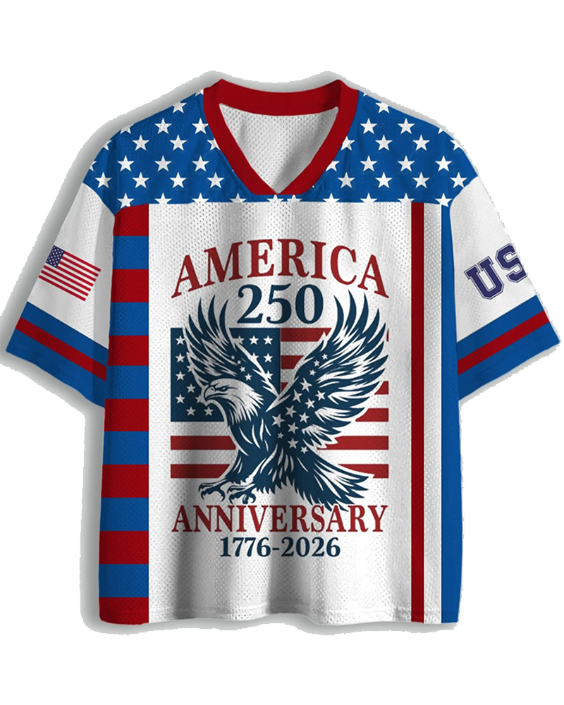 TheRetroTee 1776–2026 250th Anniversary Vintage Mesh Jersey