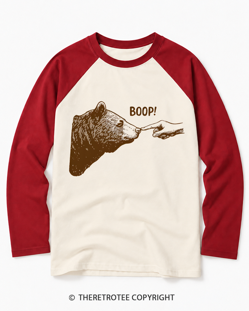 TheRetroTee Boop 1990s Long Sleeve Raglan T-Shirt