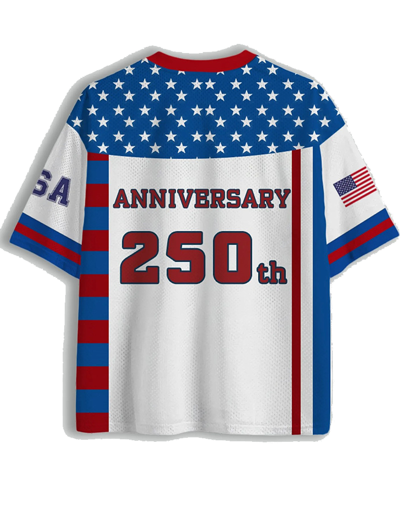 TheRetroTee 1776–2026 250th Anniversary Vintage Mesh Jersey