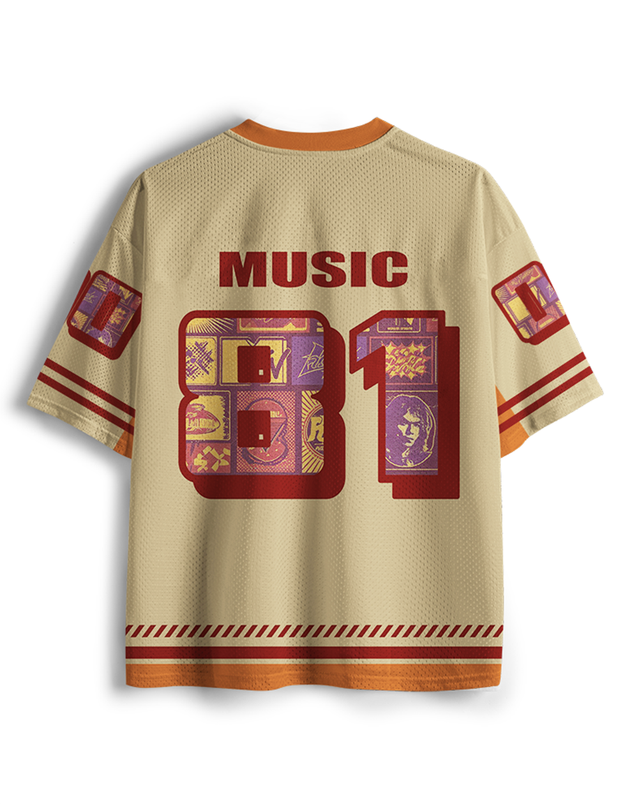 TheRetroTee TV Signal Logo 1980s Mesh Jersey