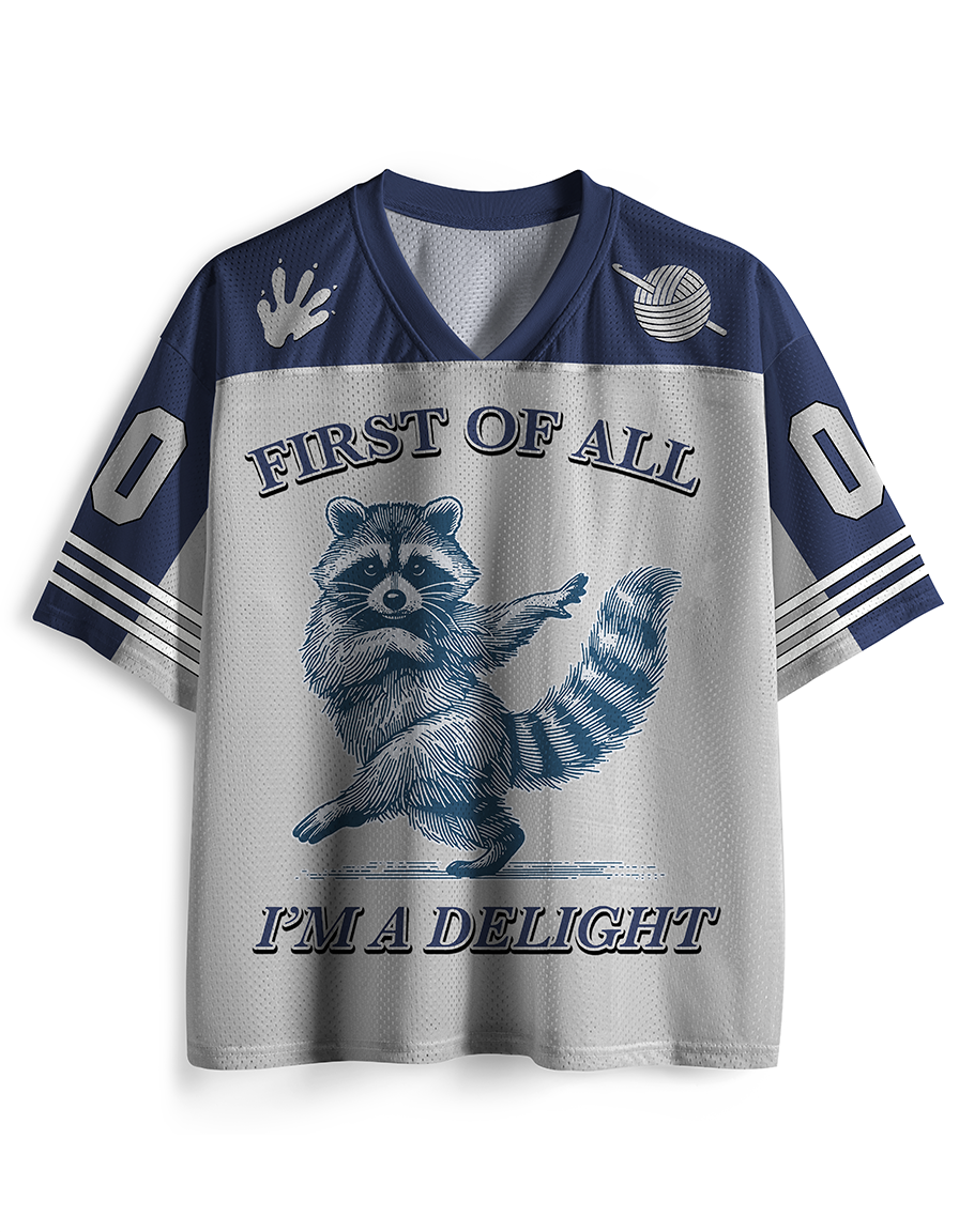 TheRetroTee First Of All, I'm A Delight 1980s Mesh Jersey
