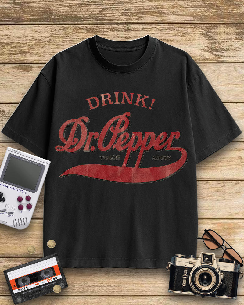 TheRetroTee Drink Dr. Pepper 1970s Cotton T-Shirt