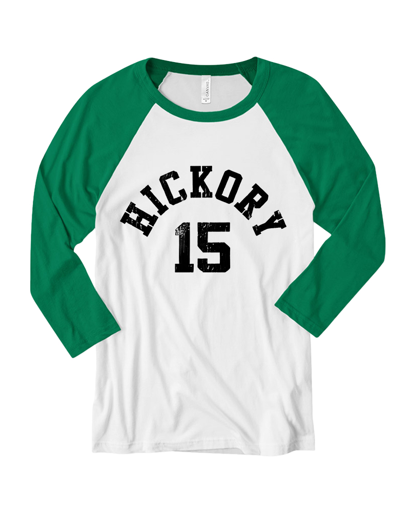 TheRetroTee Hickory Basketball Long Sleeve Raglan T-Shirt