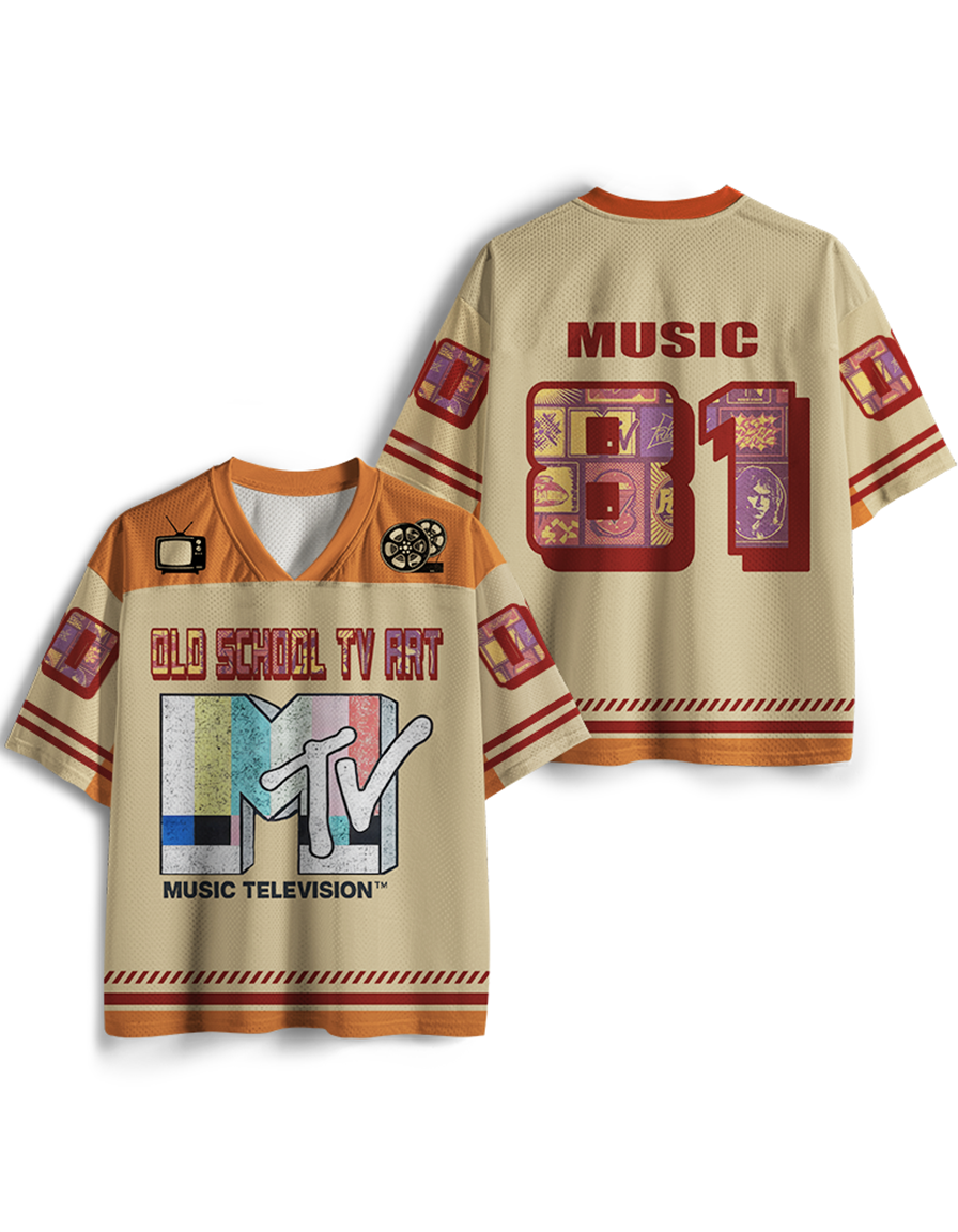 TheRetroTee TV Signal Logo 1980s Mesh Jersey