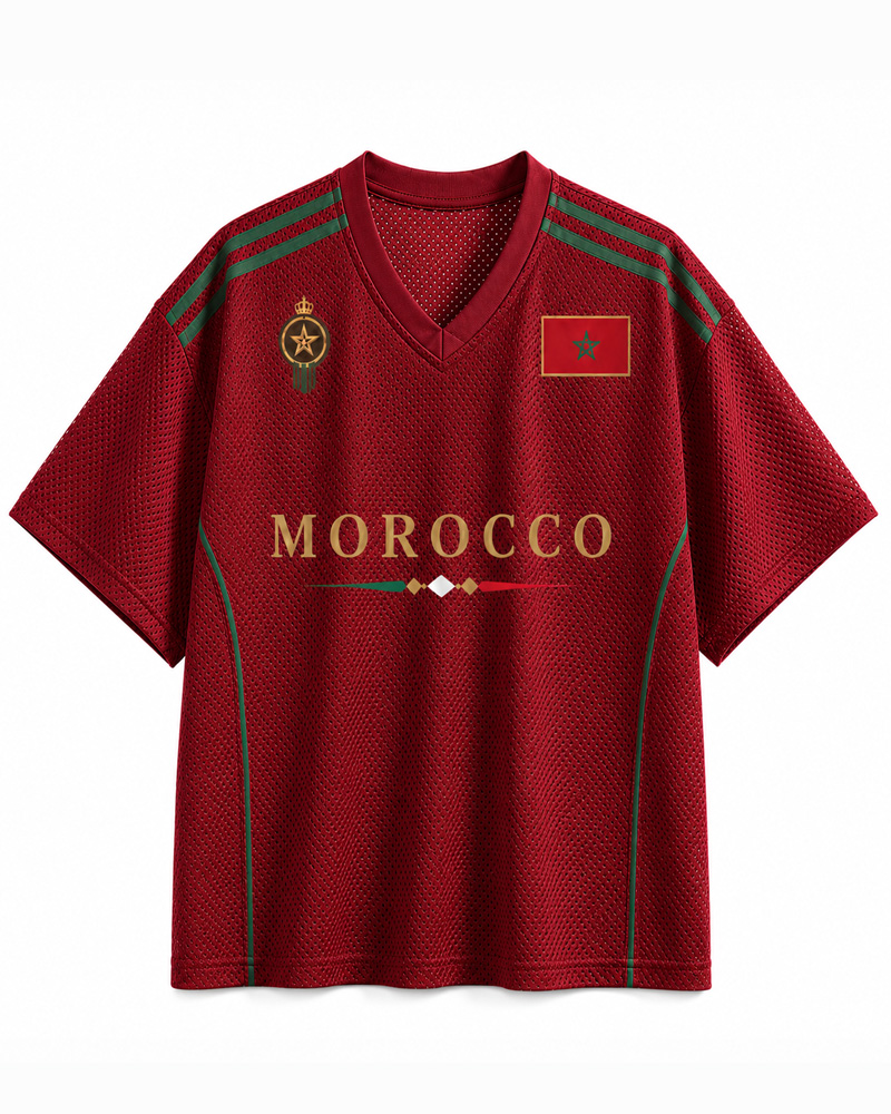 TheRetroTee Personalized Morocco Soccer Mesh Jersey