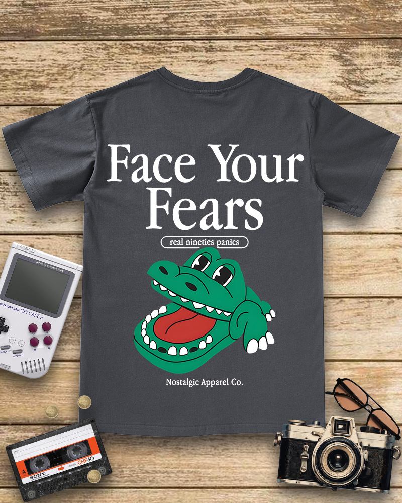TheRetroTee Face Your Fears  V-neck T-Shirt