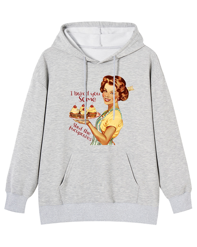 TheRetroHoodie Sarcastic Housewife Baking Meme 1950s Pin-up Hoodie