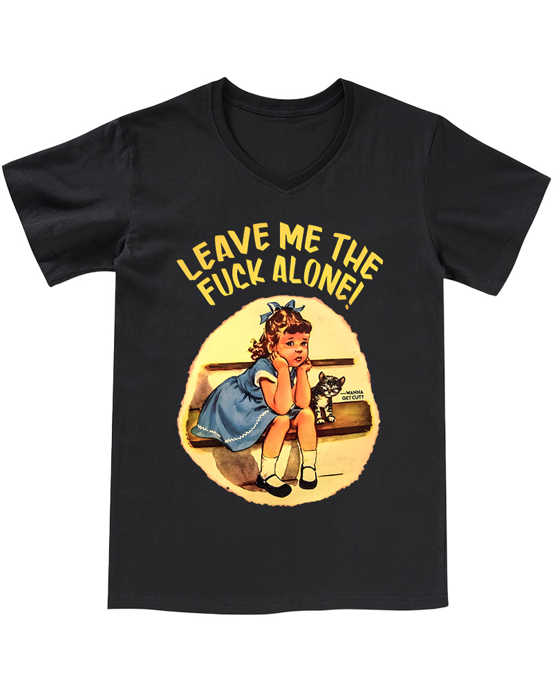 TheRetroTee Everyone Sucks Except My Cat Funny Pin-Up V-neck T-Shirt