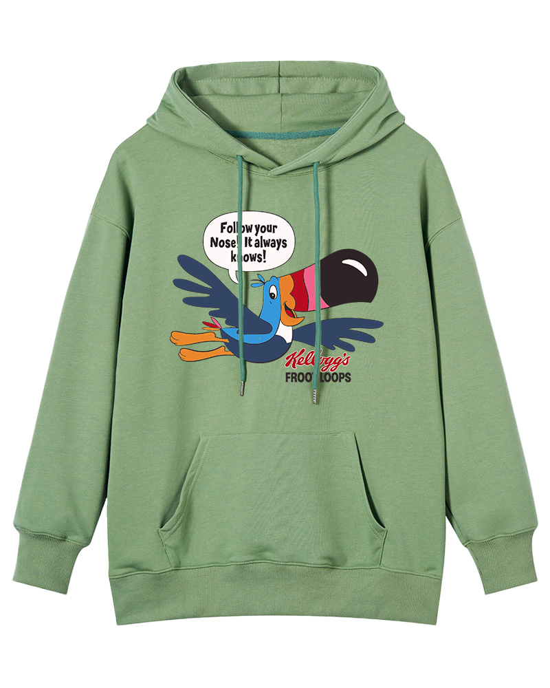 TheRetroTee Froot Loops Toucan Sam 1960s Cotton Hoodie