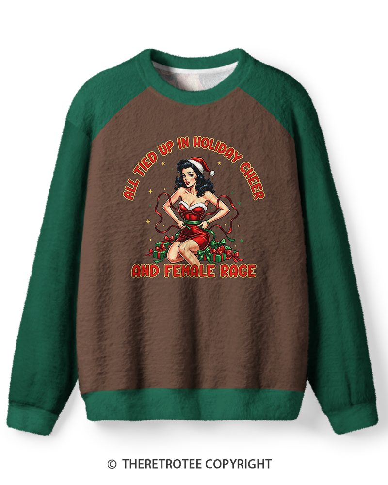 TheRetroTee Vintage Holiday Cheer and Female Rage Sweater