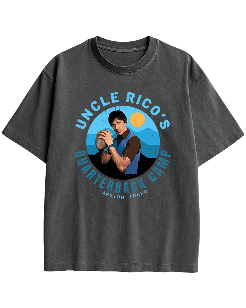 TheRetroTee Uncle Rico's Quarterback Camp 1980s Cotton T-Shirt