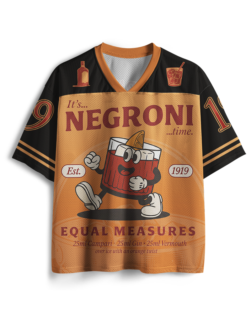 TheRetroTee Negroni Cocktail Raglan Mesh Jersey