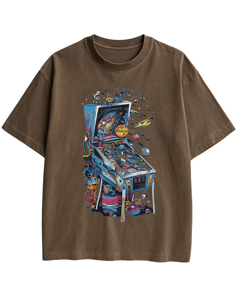 TheRetroTee 80s Pinball Arcade Cotton T-Shirt