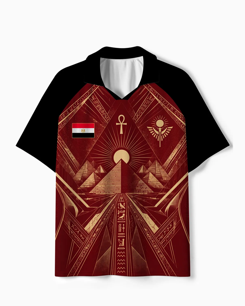 TheRetroTee Egypt Ancient Power Surge Collar Soccer Jersey