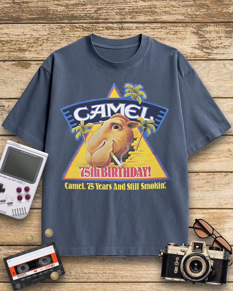 TheRetroTee Camel cigarettes smokin' 1970s Cotton T-Shirt