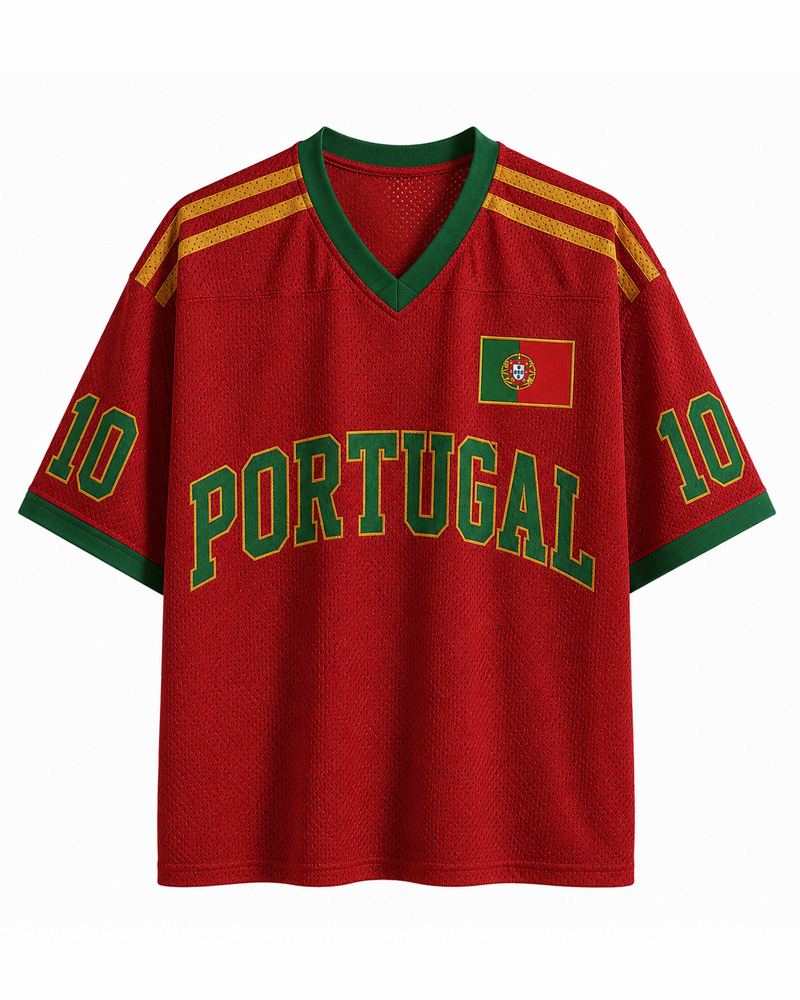 TheRetroTee Portugal Soccer Fan Personalized Mesh Jersey