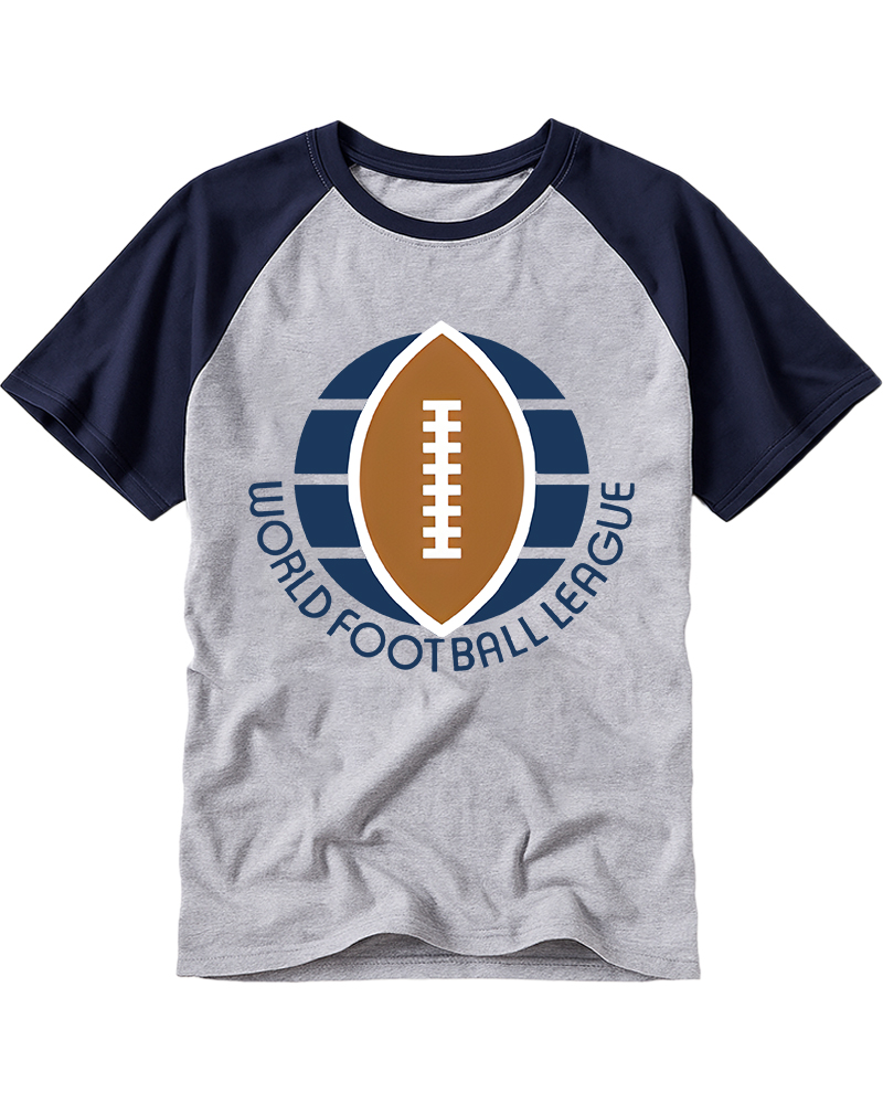 TheRetroTee 1974 WFL Logo Raglan Baseball T-Shirt