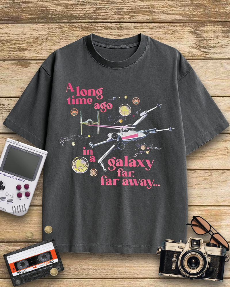 TheRetroTee A Long Time Ago In A Galaxy Far Far Away 1970s T-Shirt